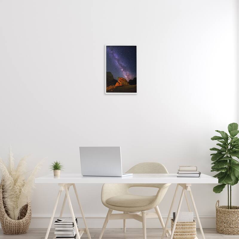 Stupell Milky Way Stars over Canyon Framed Giclee Art Design By Royce Bair