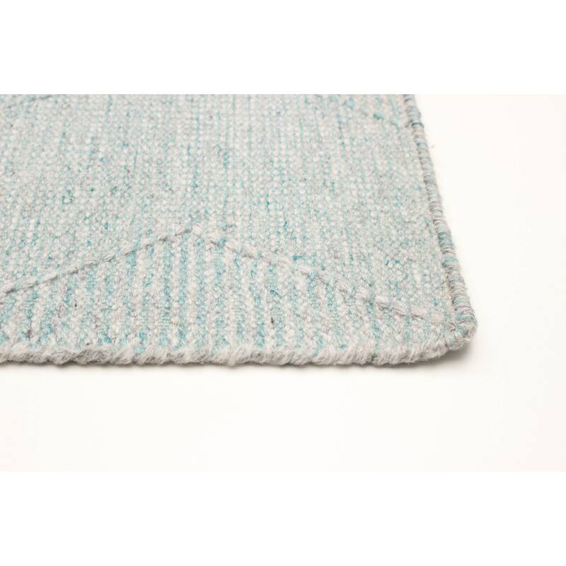 ECARPETGALLERY Flat-Weave Ankara FW Light Baby Blue Wool Kilim - 5'1 x 8'2