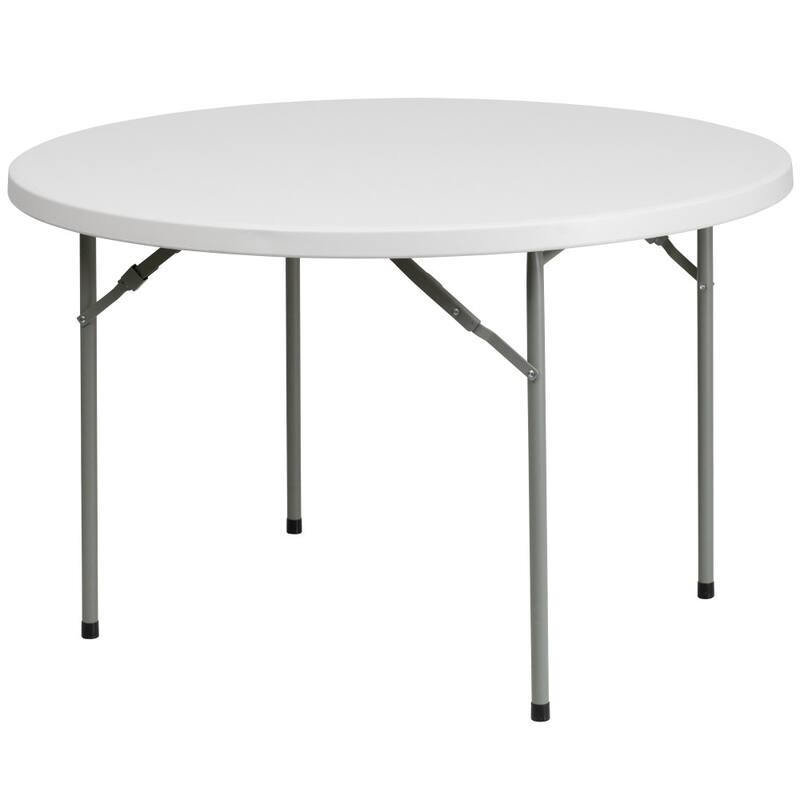 48" Round Granite White Plastic Event and Party Folding Table