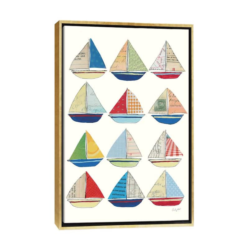 iCanvas "Wind And Waves VII" by Courtney Prahl Framed Canvas Print - Gold - 40x26