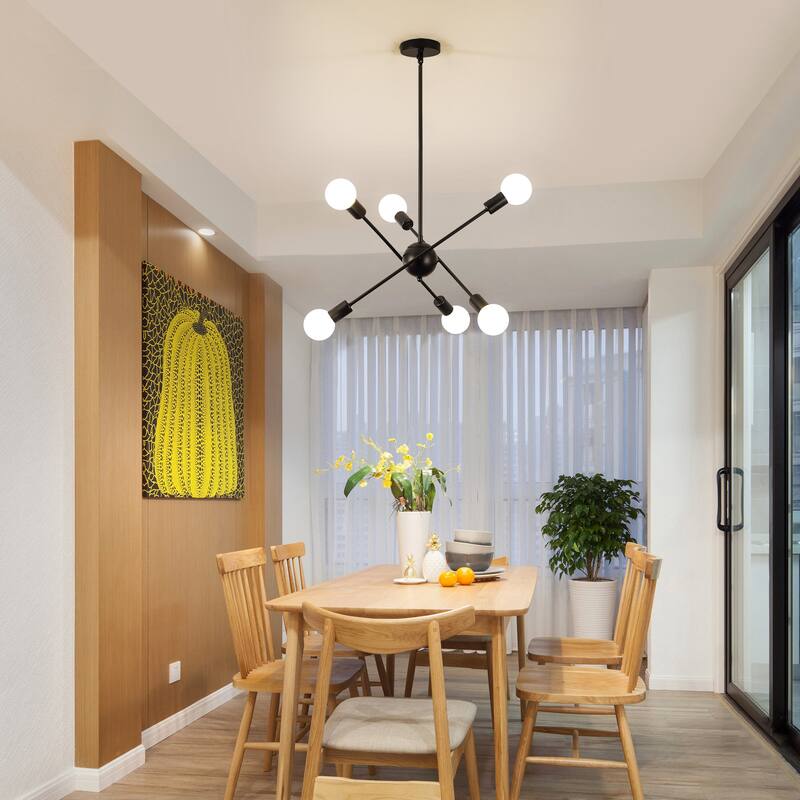 6-Light Sputnik Chandelier for Living Room Bedroom
