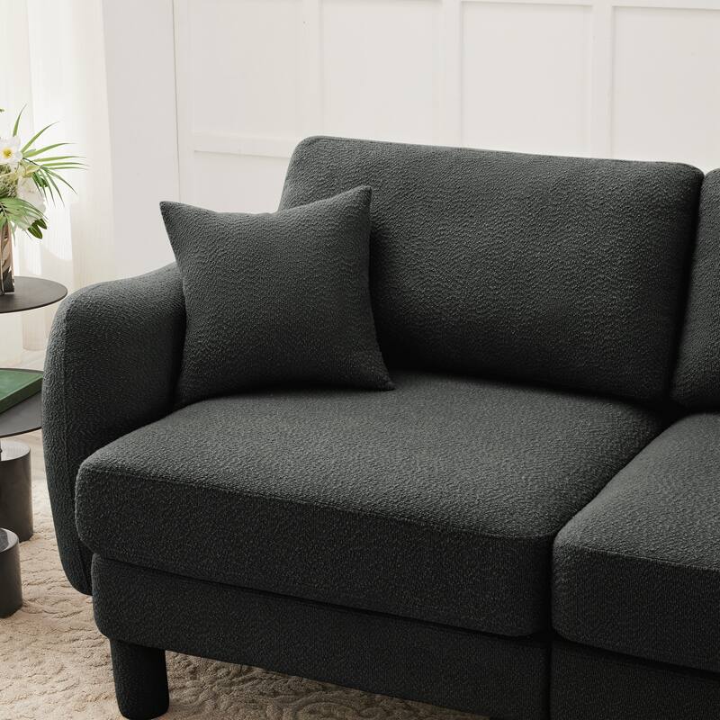 2-seater Loveseat Sofa Couch With Distinctive Shell-shaped Armrests And Removable Ottoman