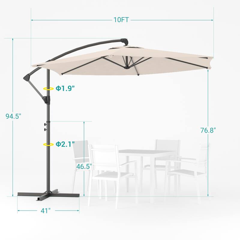 Sonkuki Outdoor 10FT Patio Offset umbrella for Garden