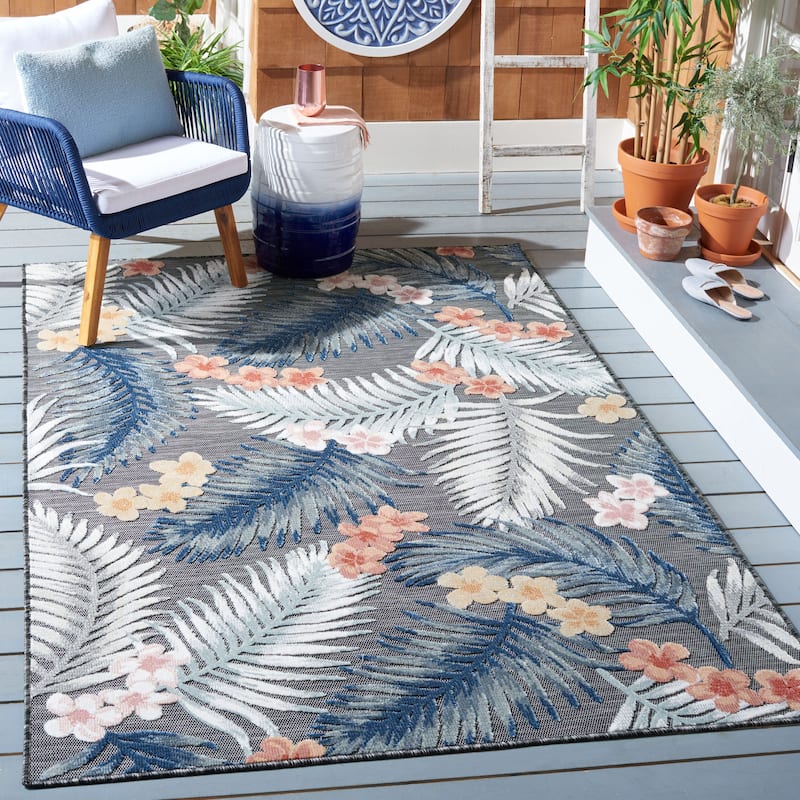 SAFAVIEH Cabana Mintje Indoor/ Outdoor Waterproof Transitional Rug - 9' x 12' - Black/Rust