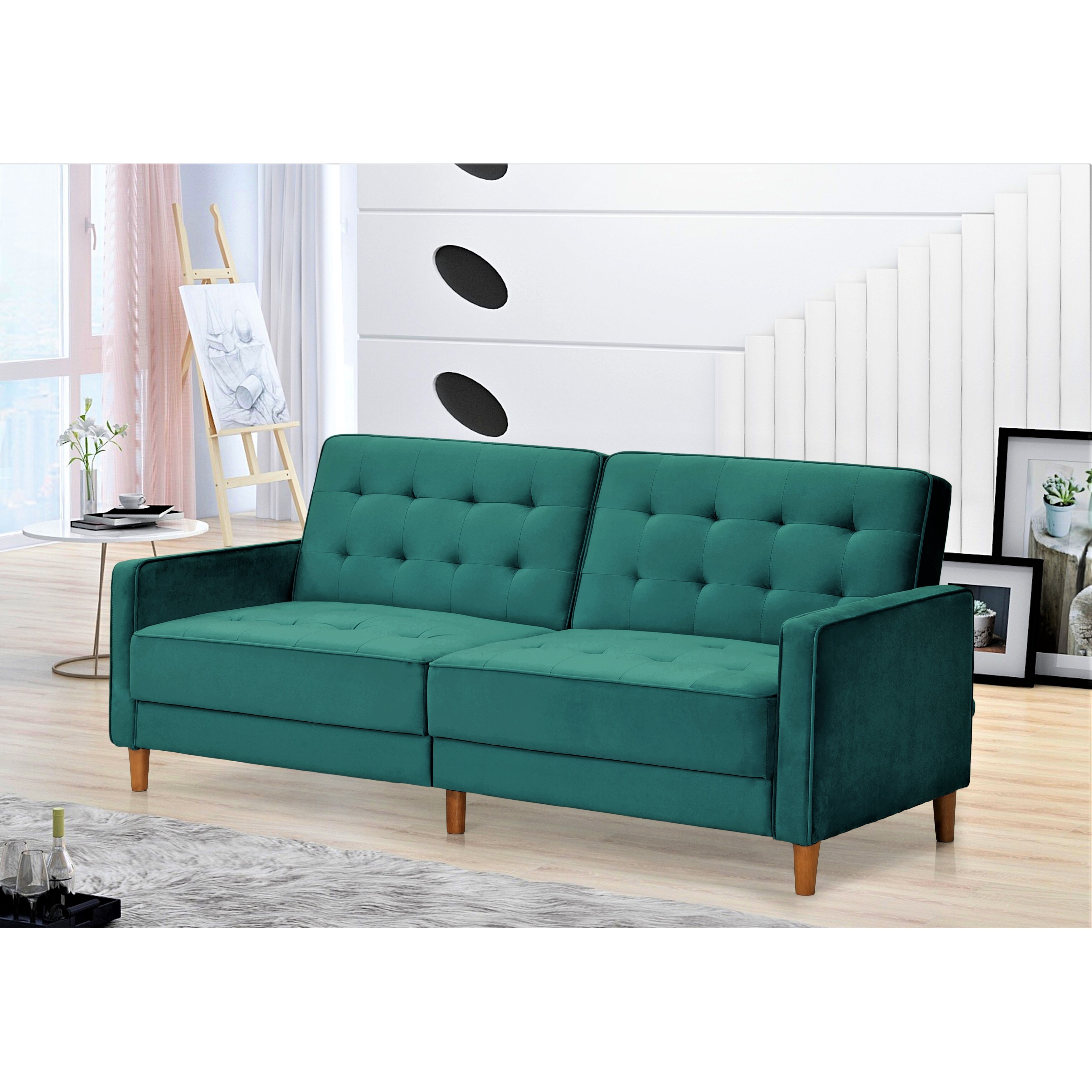 Jonathan tufted velvet sofa bed sleeper new arrivals