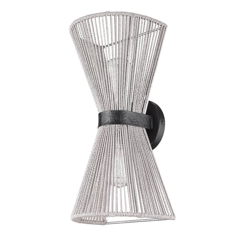 Avon 8" Wide 2-Light Wall Sconce with Rope Shade - N/A