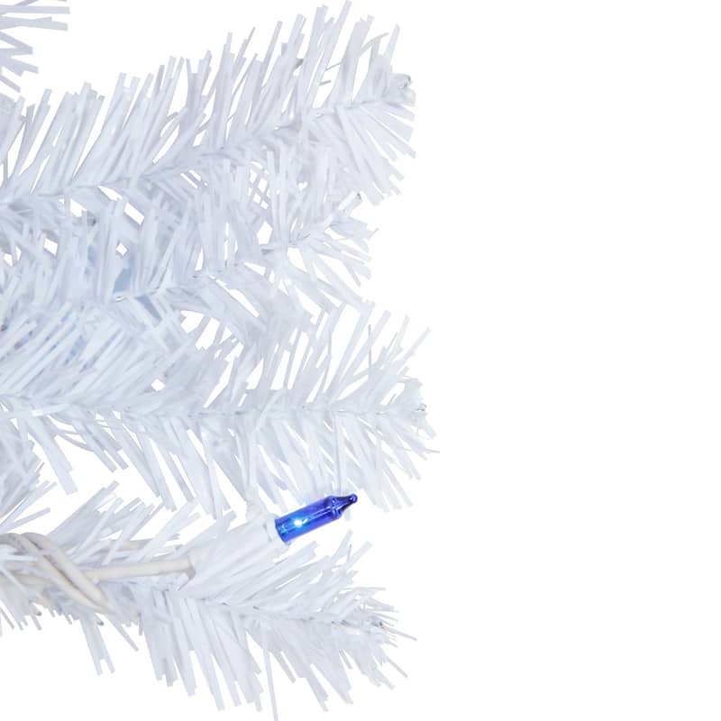 Pre-Lit Woodbury White Pine Artificial Christmas Wreath 24-Inch