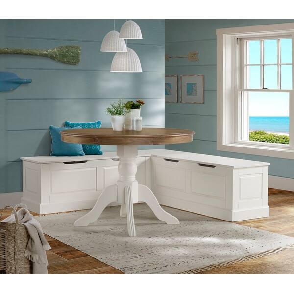 slide 2 of 19, Josie L-shaped Backless Breakfast Nook Bench White