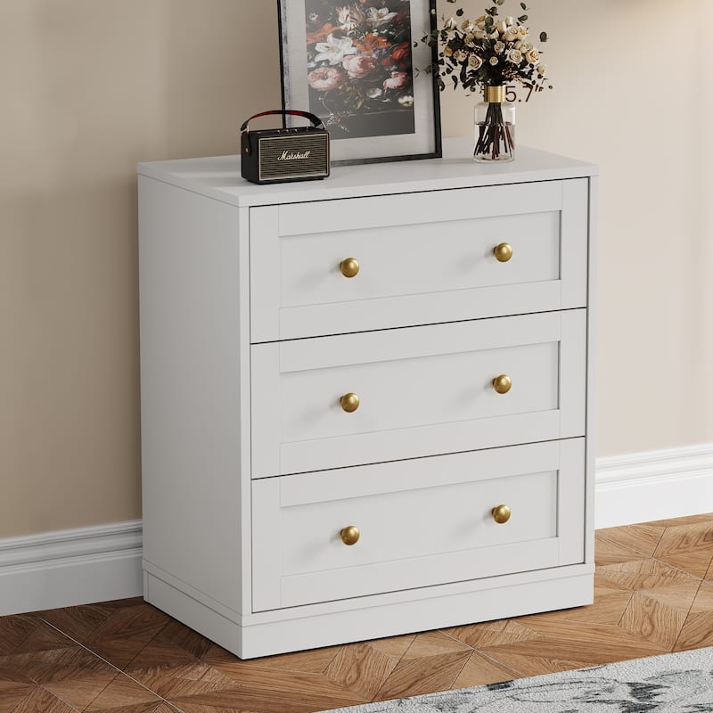 Set of 2 Modern Nightstands with 3 Drawers