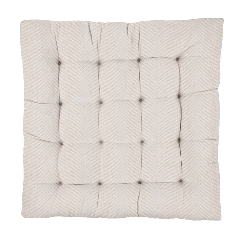 Sorra Home Sunbrella Large Indoor/Outdoor Palm Square Tufted Floor Pillow with Handle (Single Pillow)