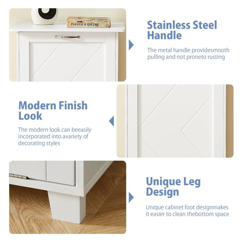 VECELO Tilt Out Kitchen Trash Bin Cabinet with Negative Ion Deodorizing Function Hidden Storage for Kitchen