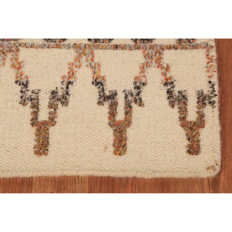 Chevron Moroccan Indian Rug Hand-Knotted Wool Carpet - 2'0"x 3'0"
