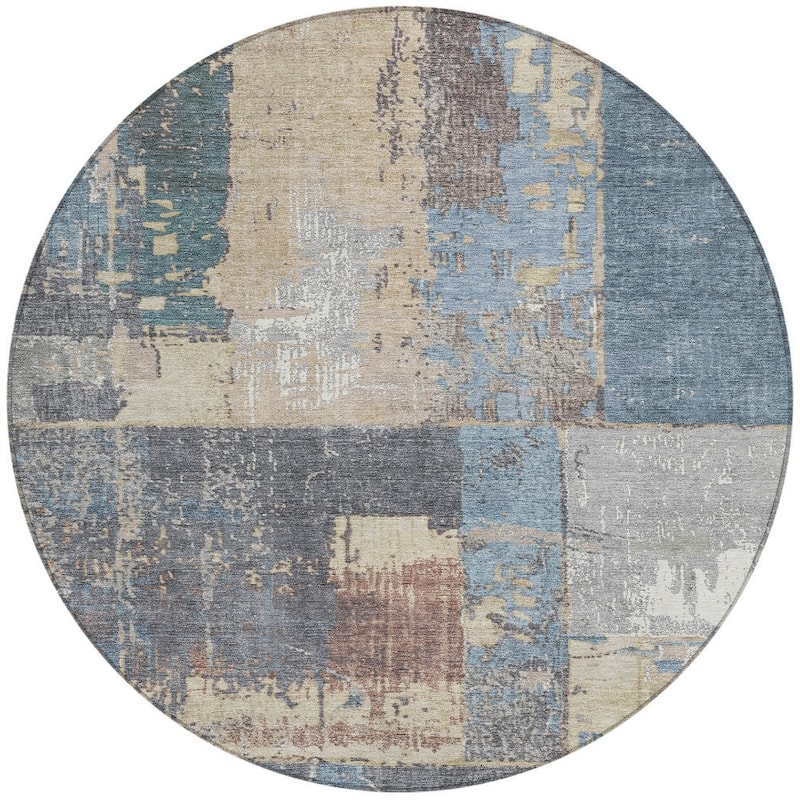 HomeRoots Abstract Transitional Rectangle Outdoor Rug
