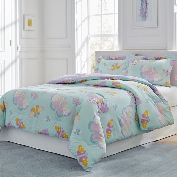 slide 2 of 4, Lullaby Bedding Butterfly Fairy Cotton Luxury Comforter Set
