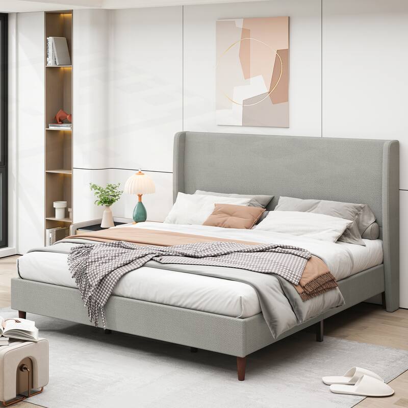 Luxurious Upholstered King Bed Frame with Exceptional Support and Easy Assembly