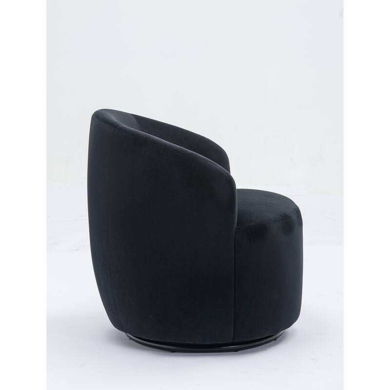 Velvet Fabric Swivel Barrel Chair
