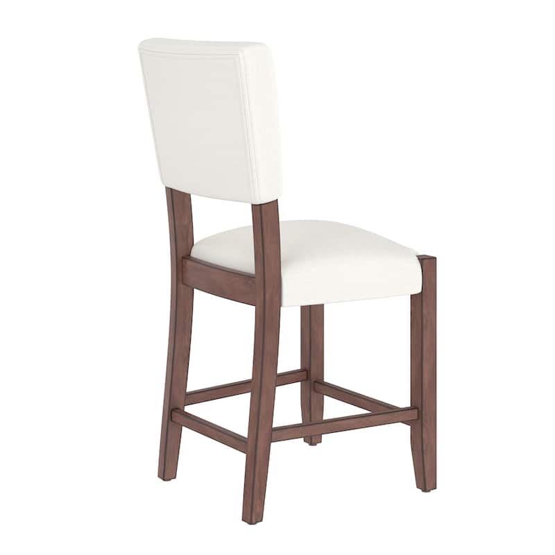 Mid Century Modern Bar Stools Set of 2, 40.4" Counter Stools with Back, Linen Upholstered Barstools with Legs Bar Chairs