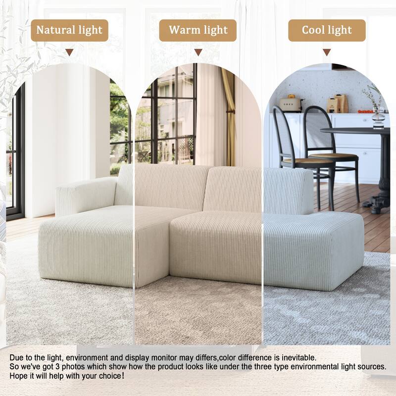 Oversized Corduroy Modular Sectional Fabric Sofa