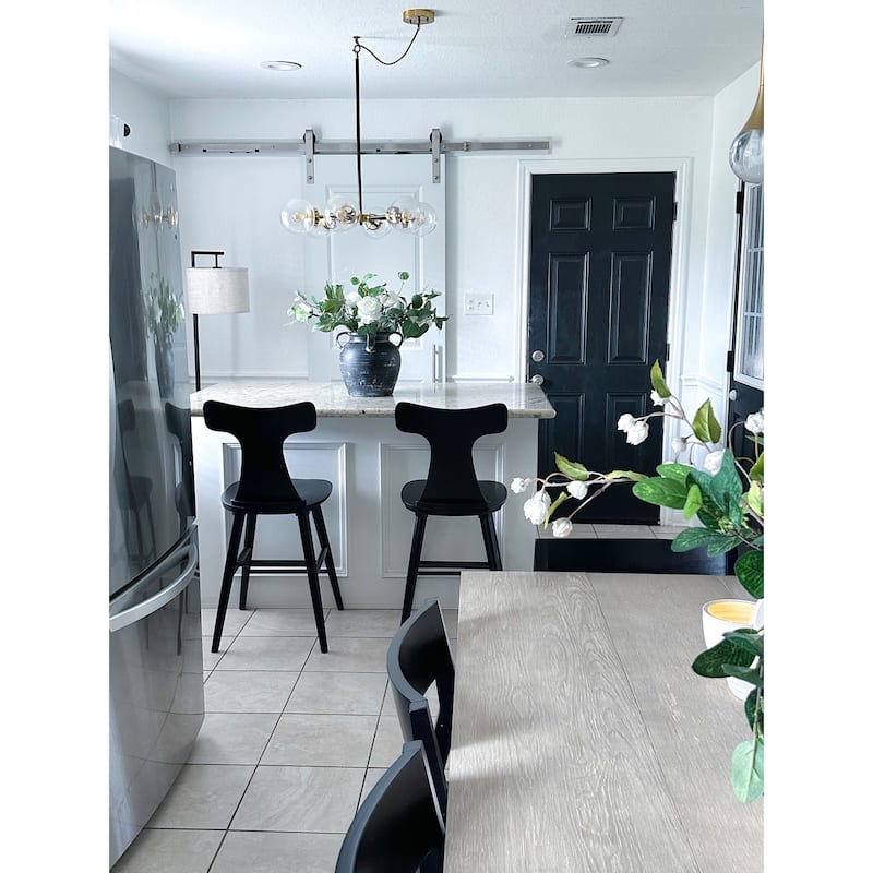 Wood 24'' Counter Stools with Curved Slat Back