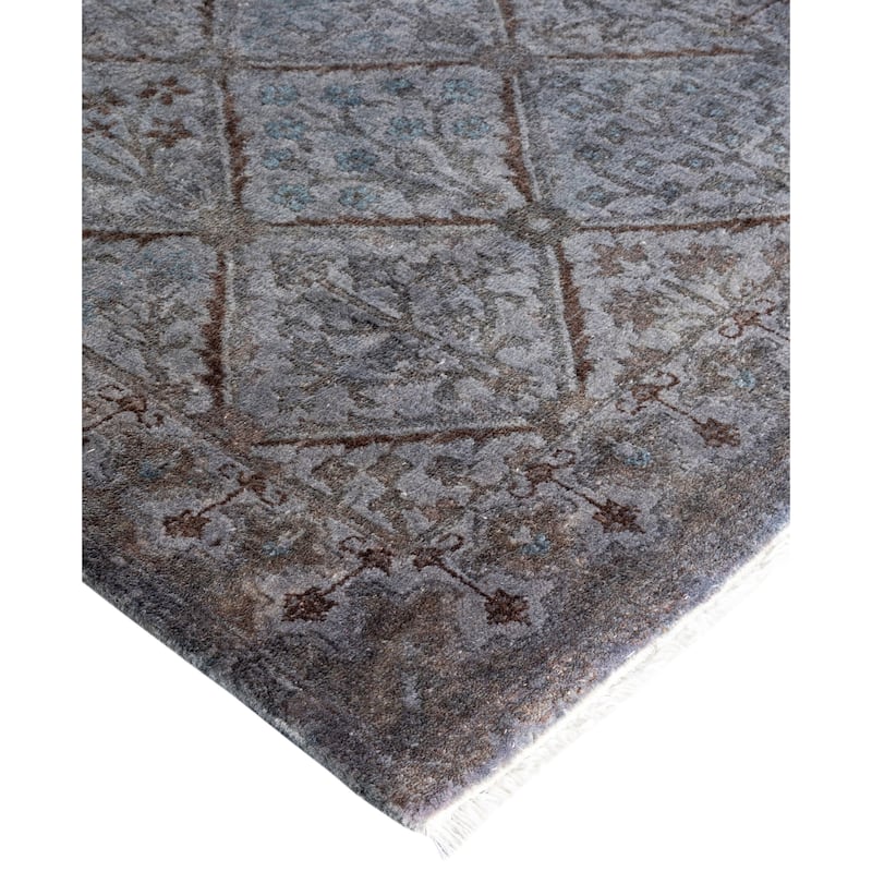 Overdyed One-of-a-Kind Hand-Knotted Area Rug - Gray - 2' 6" x 11' 10"