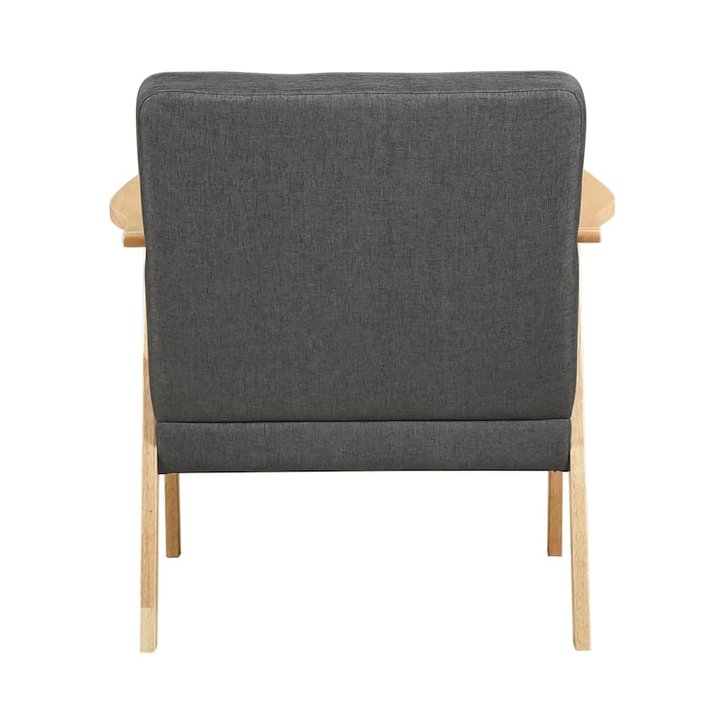 Dean 27" Textured Fabric Accent Chair - Solid Rubberwood Frame