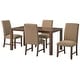 preview thumbnail 22 of 32, Lifestorey Dakota Dining Set 5-Piece Walnut/Taupe Solid