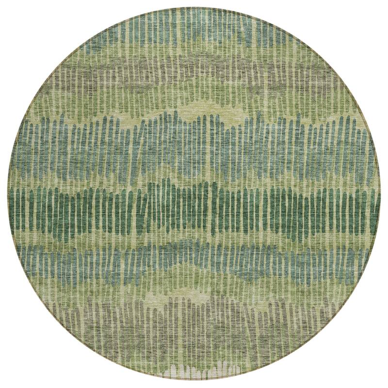 Machine Washable Indoor/ Outdoor Chantille Stripe Abstract Rug