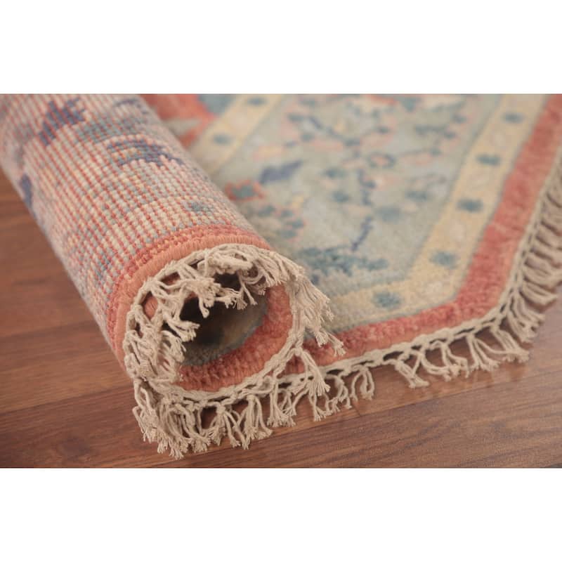 Heriz Serapi Indian Octagon Area Rug Handmade Wool Carpet - 5'10"x 5'10"