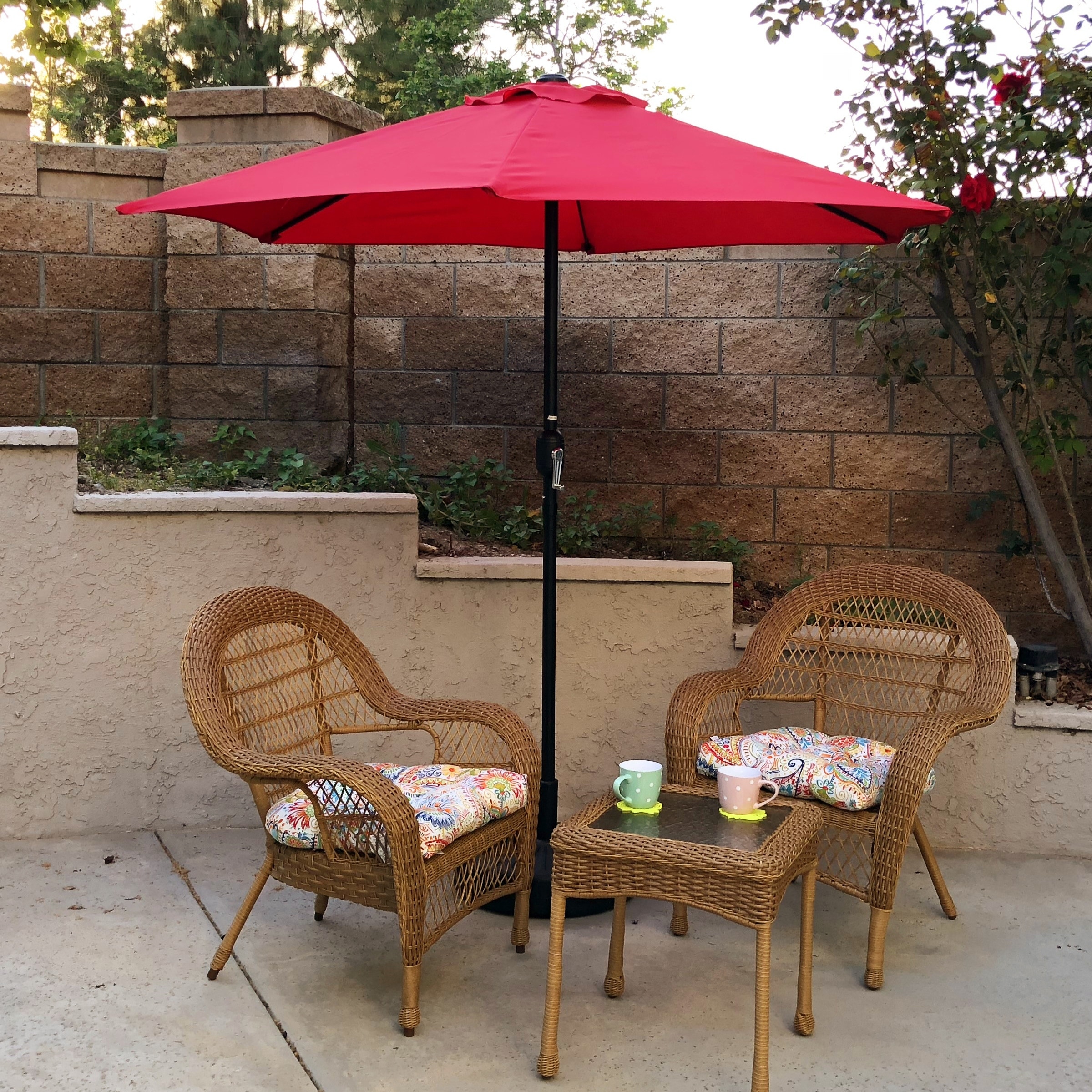 garden treasures red paisley market 7.5-ft patio umbrella Treasure Auto Tilt 8' x 10' Rectangular Aluminum Featuring a durable 160g polyester canopy that is water Treasure Garden 9ft Patio Umbrella
