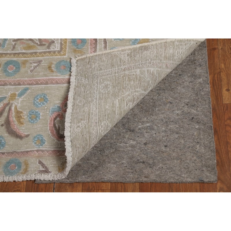 Distressed Tabriz Persian Area Rug Handmade Bedroom Wool Carpet - 9'4"x 12'5"