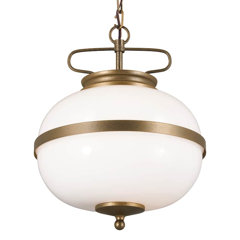 Kichler Lighting Opal 12 inch 2-Light Pendant Character Bronze with Opal Glass