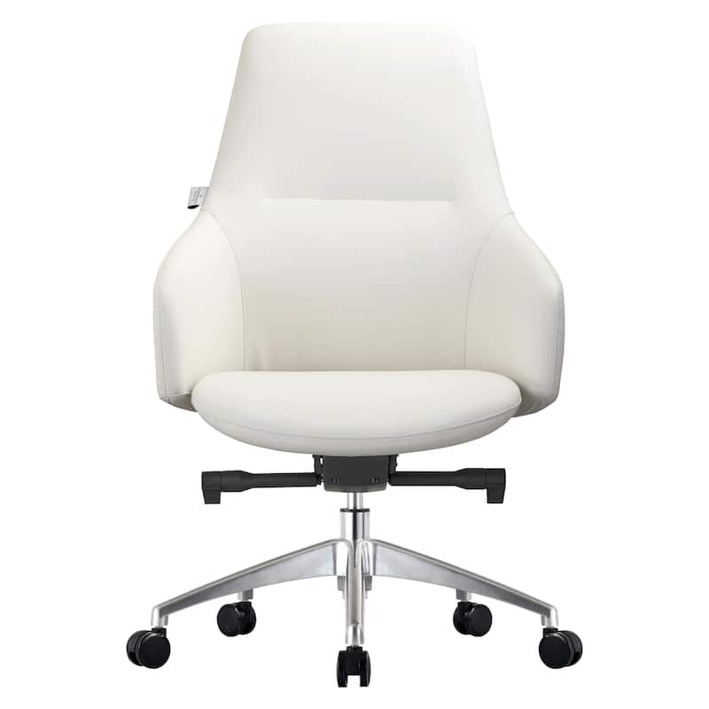 LeisureMod Celeste Office Chair in Upholstered Leather and Iron Frame