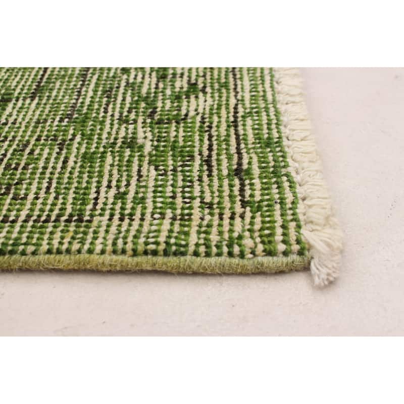 ECARPETGALLERY Hand-knotted Color Transition Lime Green Wool Rug - 10'1 x 12'1