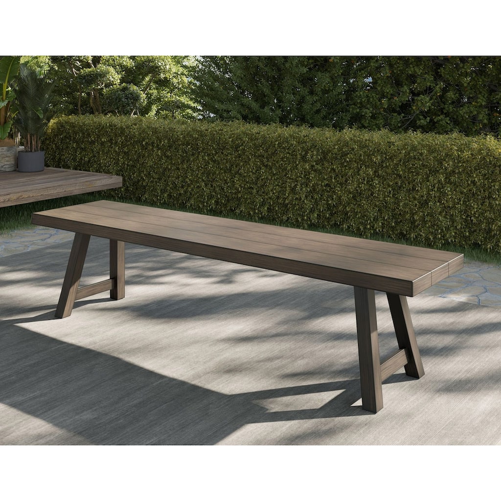 Mersin Patio Backless Bench, Light Gray