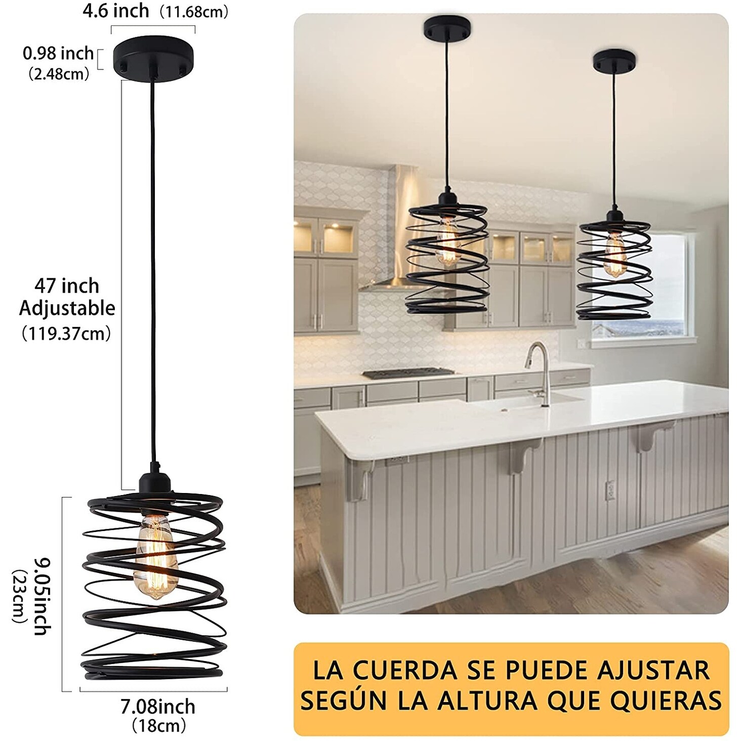 Spiral pendant lights for kitchen farmhouse edison pendant lighting Bed Bath Beyond 34477633
