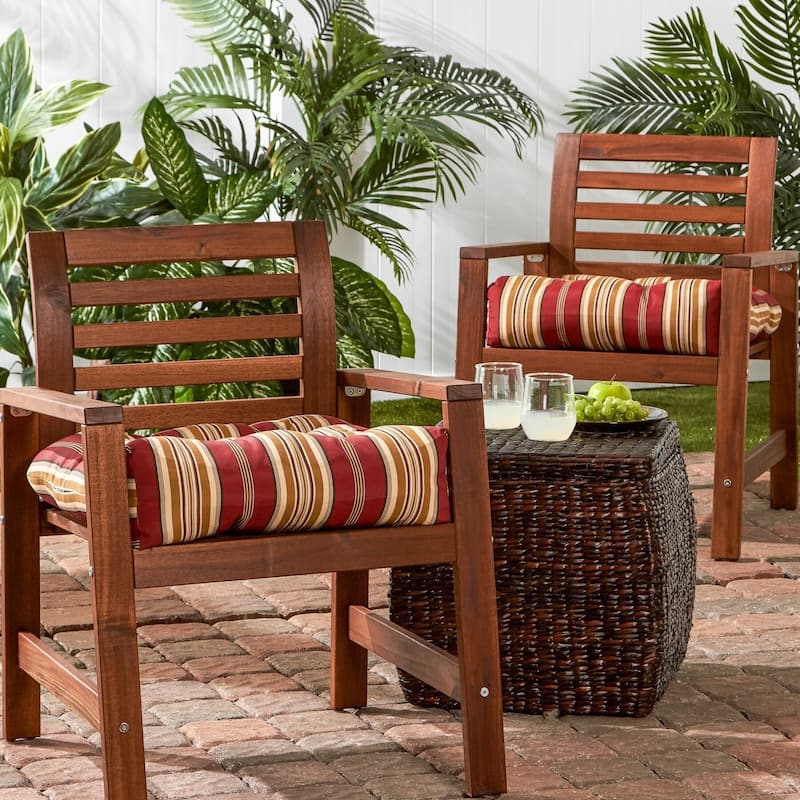 Roma 20-inch Outdoor Stripe Chair Cushion (Set of 2)