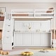 preview thumbnail 20 of 36, Full Size Convertible Murphy Bunk Bed with Hydraulic Lift, Built-In Desk, Storage Staircase White