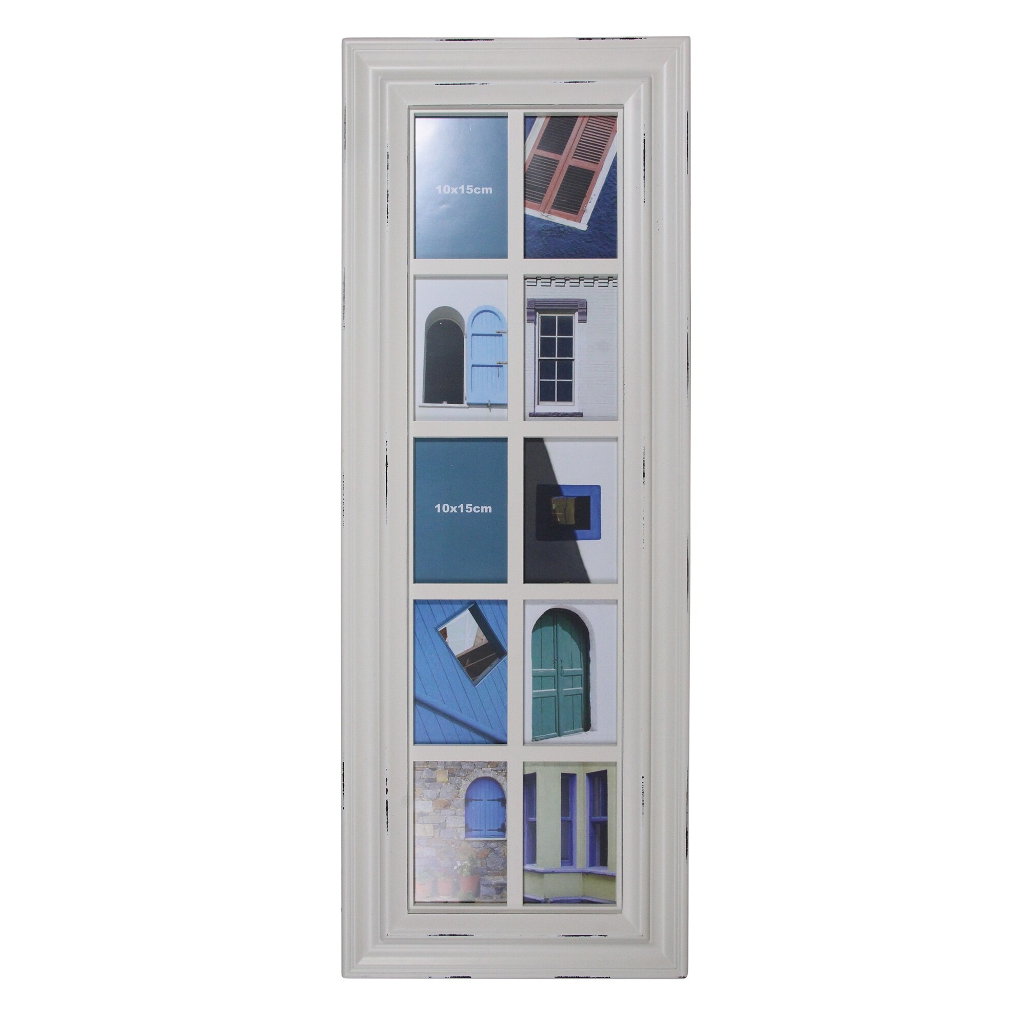 Shop 35 Off White Weathered Windowpane Photo Collage Frame Wall