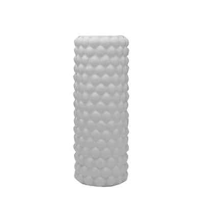 Elements White Cable Knit Ceramic Vase, 16 Inch