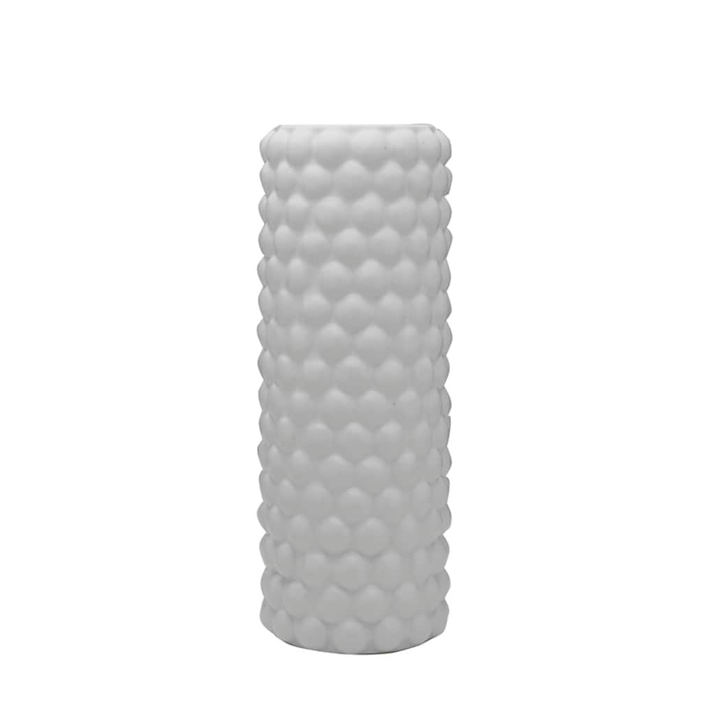 Elements White Cable Knit Ceramic Vase, 16 Inch