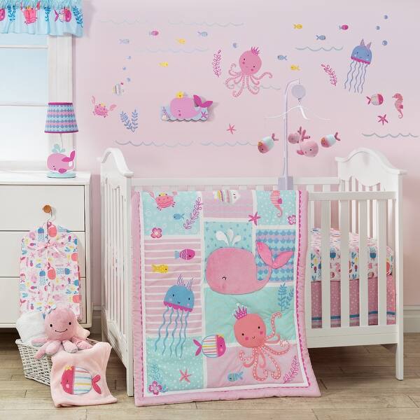 Shop Bedtime Originals Sugar Reef Pink Blue Whale And Fish Musical