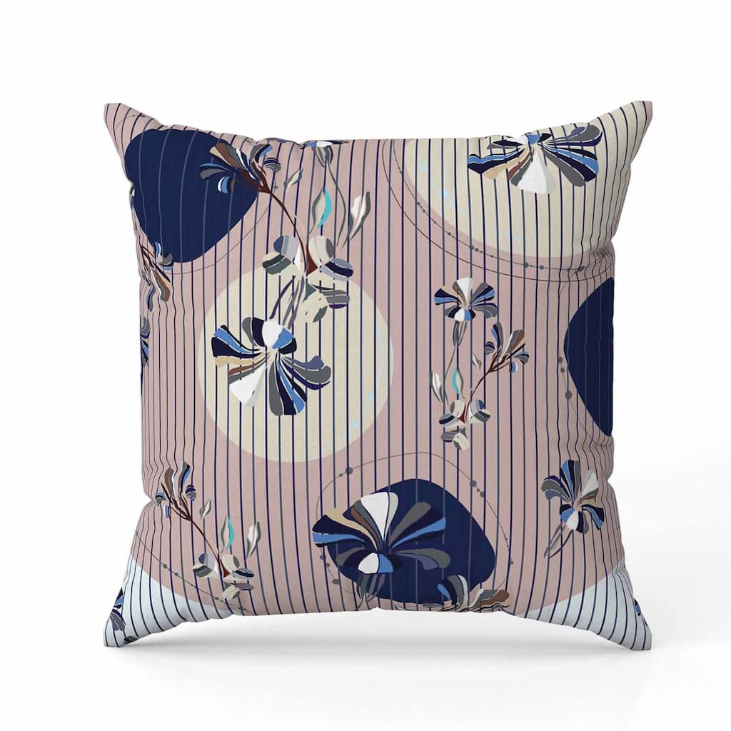 Circular Garden Indoor/Outdoor Reversible Throw Pillow Light and Yellow