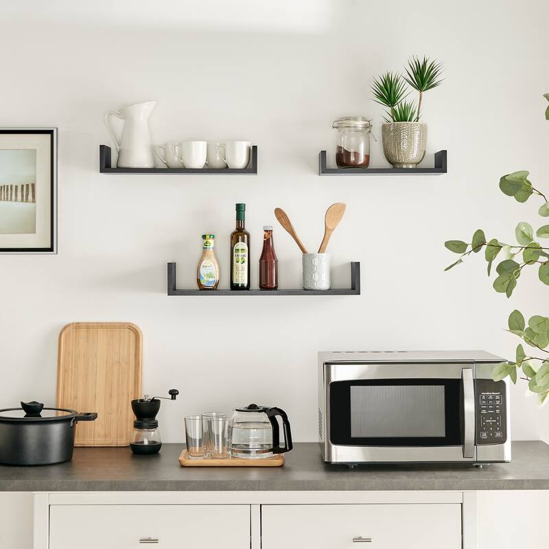 Danya B. Aalto U-Shaped Floating Wall Shelves - Set of 3