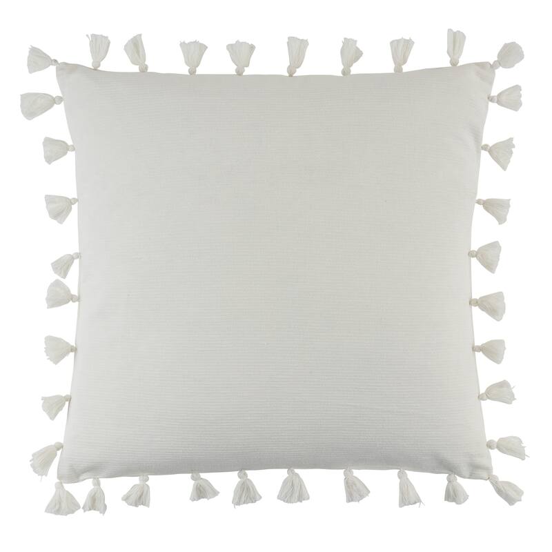 Tassel Design Throw Pillow - Cover Only - White