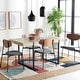 preview thumbnail 2 of 37, SAFAVIEH Cael Modern Industrial Farmhouse Dining Table - 59 in. W x 33 in. D x 30 in. H Sand/Black