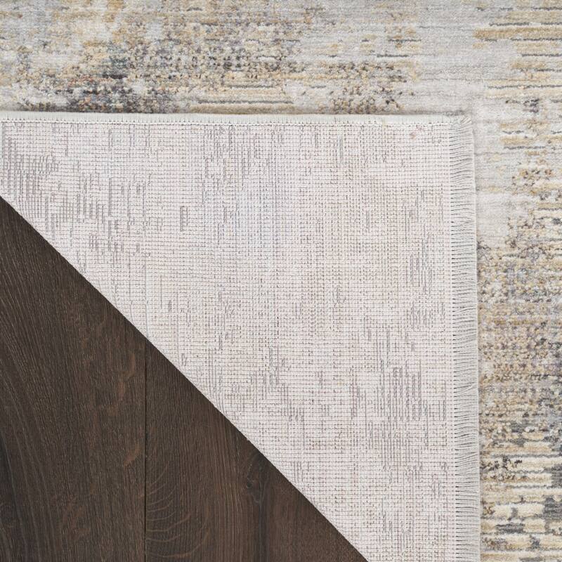 Power Loomed Abstract Modern Stain Resistant with Fringe Area Rug - 63' X '39' X '0.25