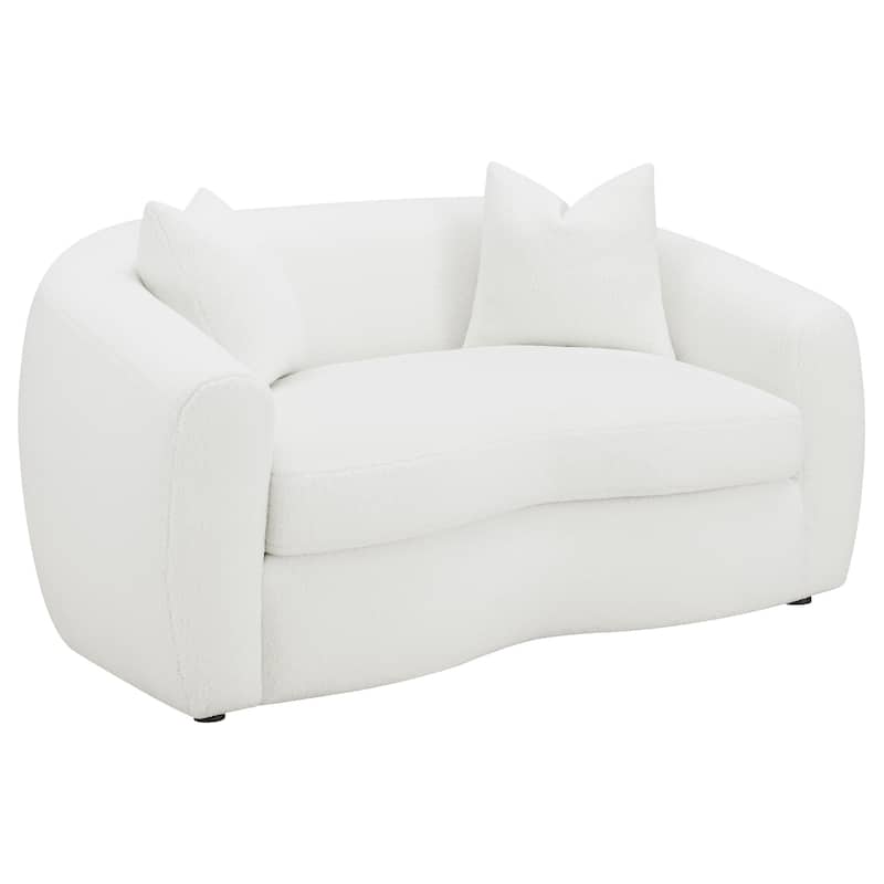 Isabella Faux Sheepskin Upholstered Loveseat Natural - Natural