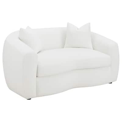 Isabella Faux Sheepskin Upholstered Loveseat Natural
