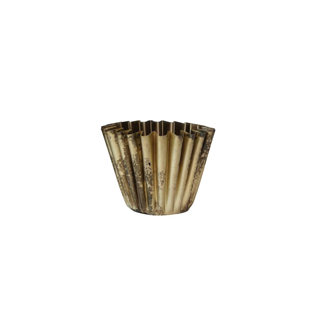 Pleated Metal Vase