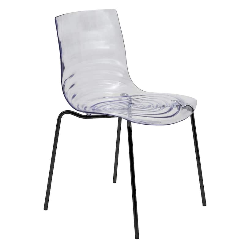 ABS Plastic Dining Chair with Stainless-Steel Legs Astor Series by LeisureMod - Clear